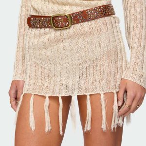 Zinia Studded Faux Leather Belt