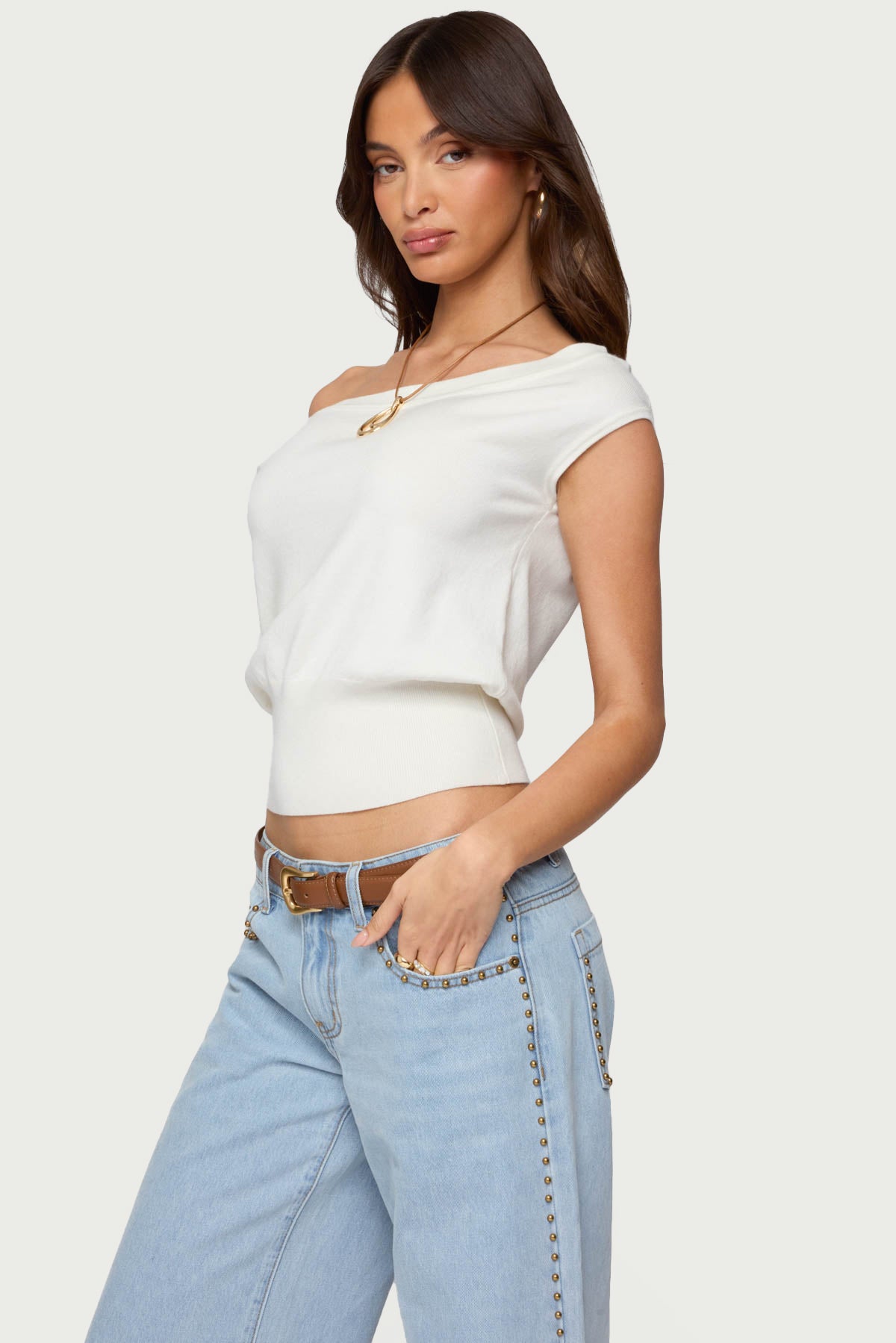 Michaela Off Shoulder Knit Top - Image 4