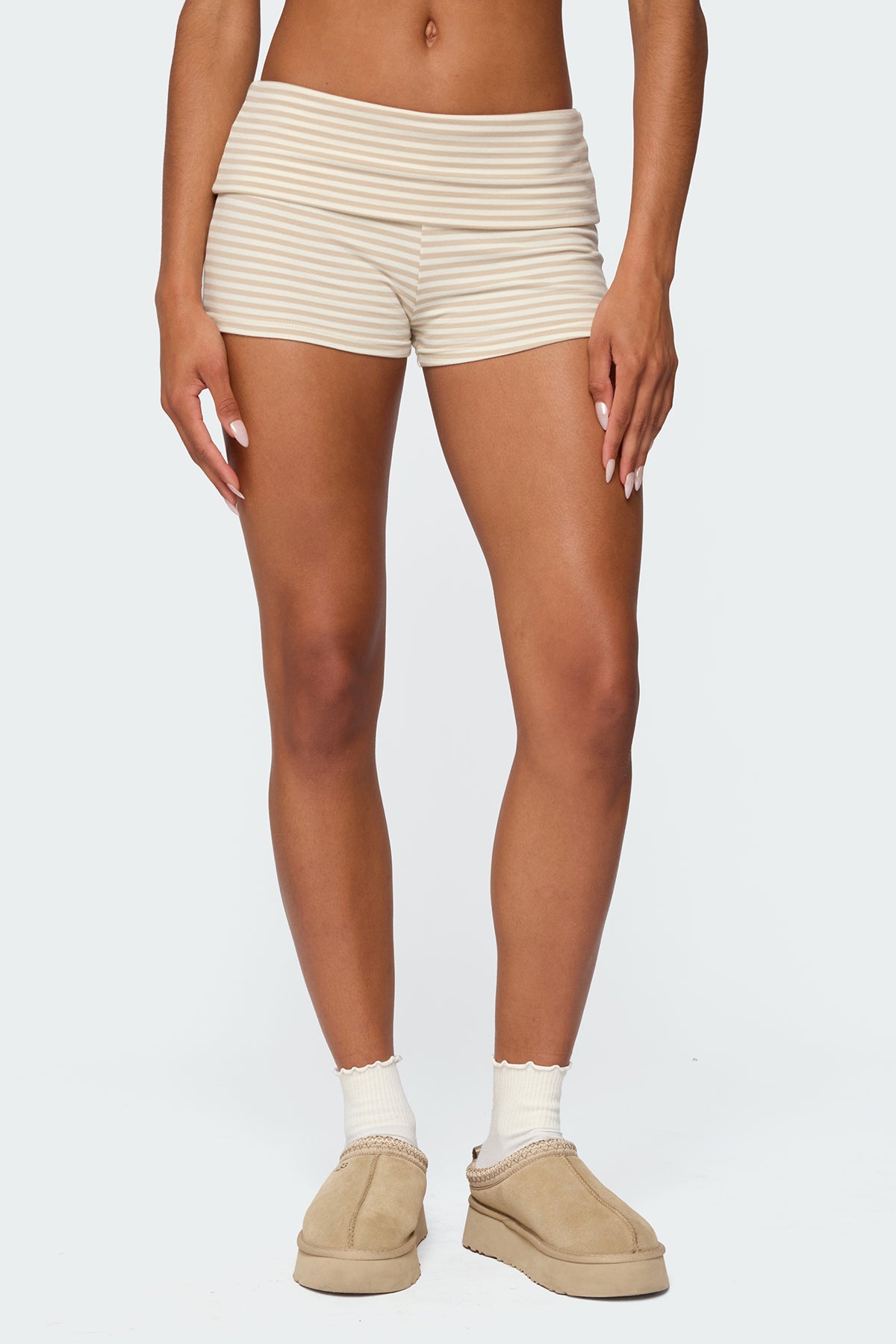 Kodi Striped Fold Over Shorts - Image 2
