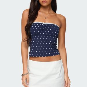 Built In Bra Polka Dot Top