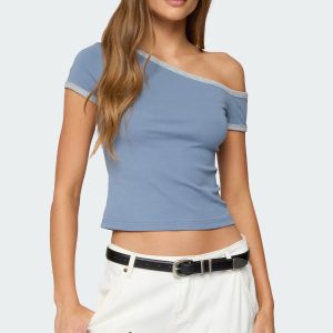 Lorna Contrast Off Shoulder Top