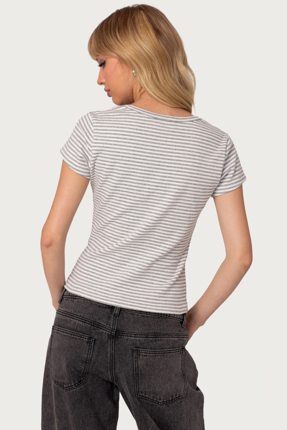 Kady Striped Henley T Shirt - Image 5