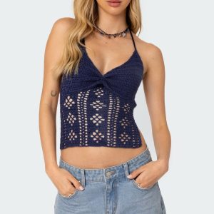 Jada Open Back Crochet Top