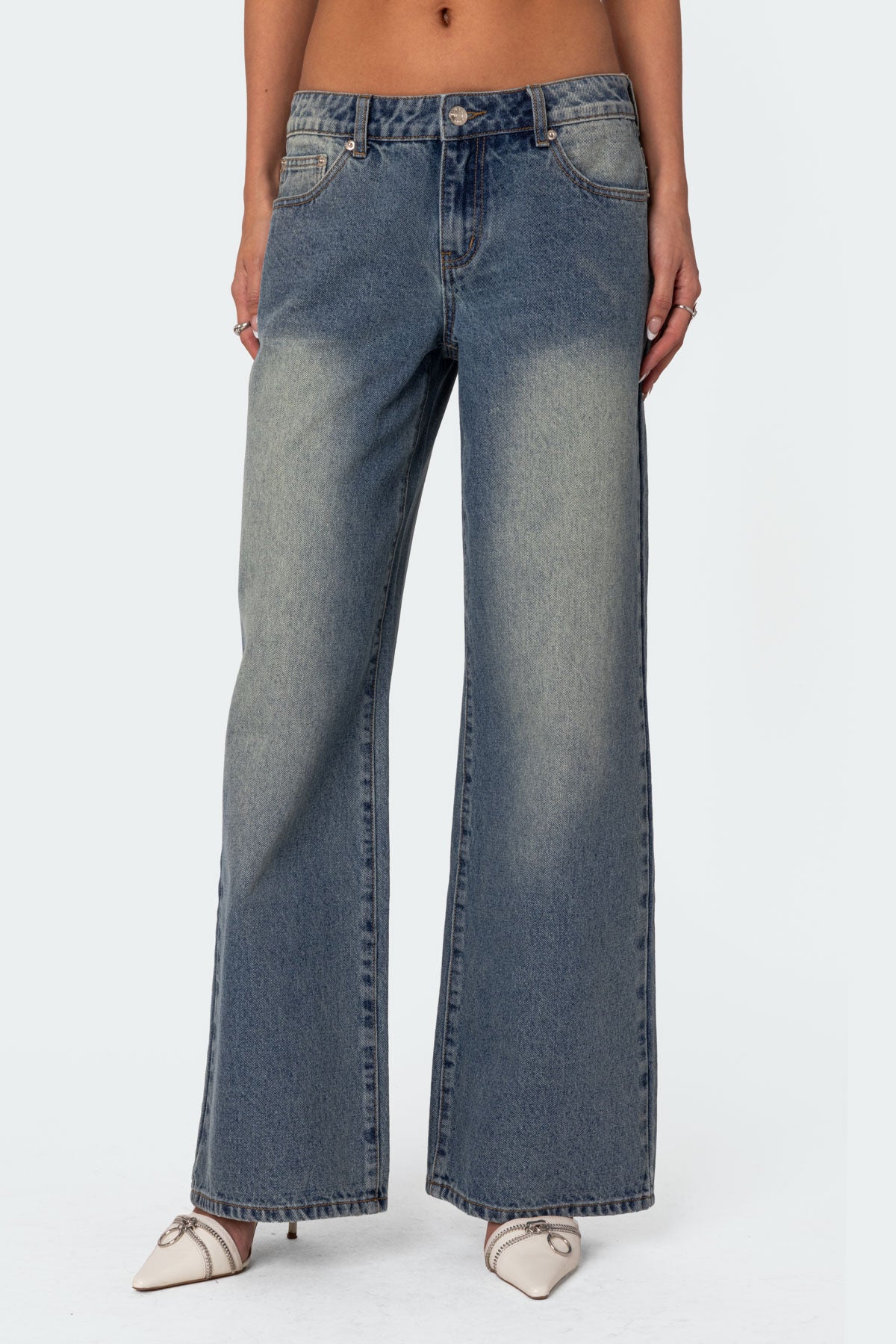 Magda Low Rise Acid Wash Jeans - Image 2