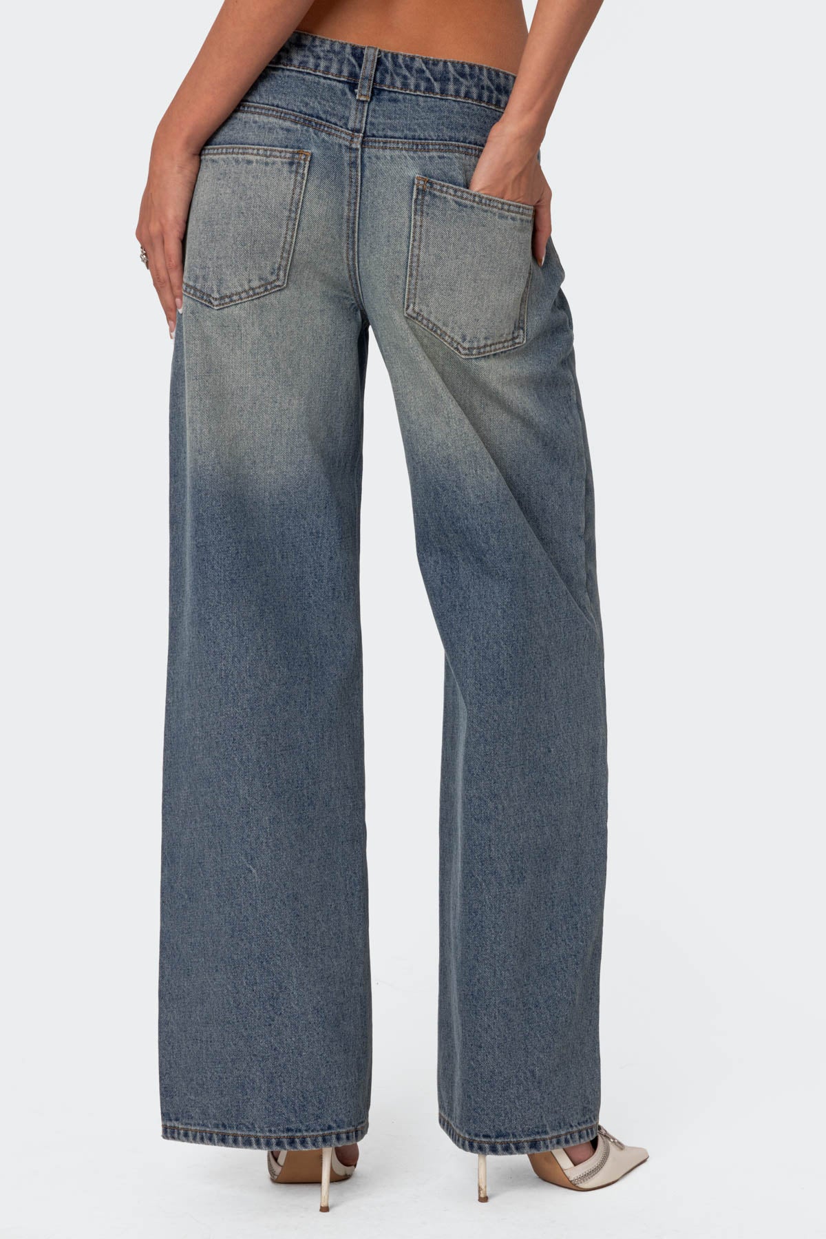 Magda Low Rise Acid Wash Jeans - Image 4
