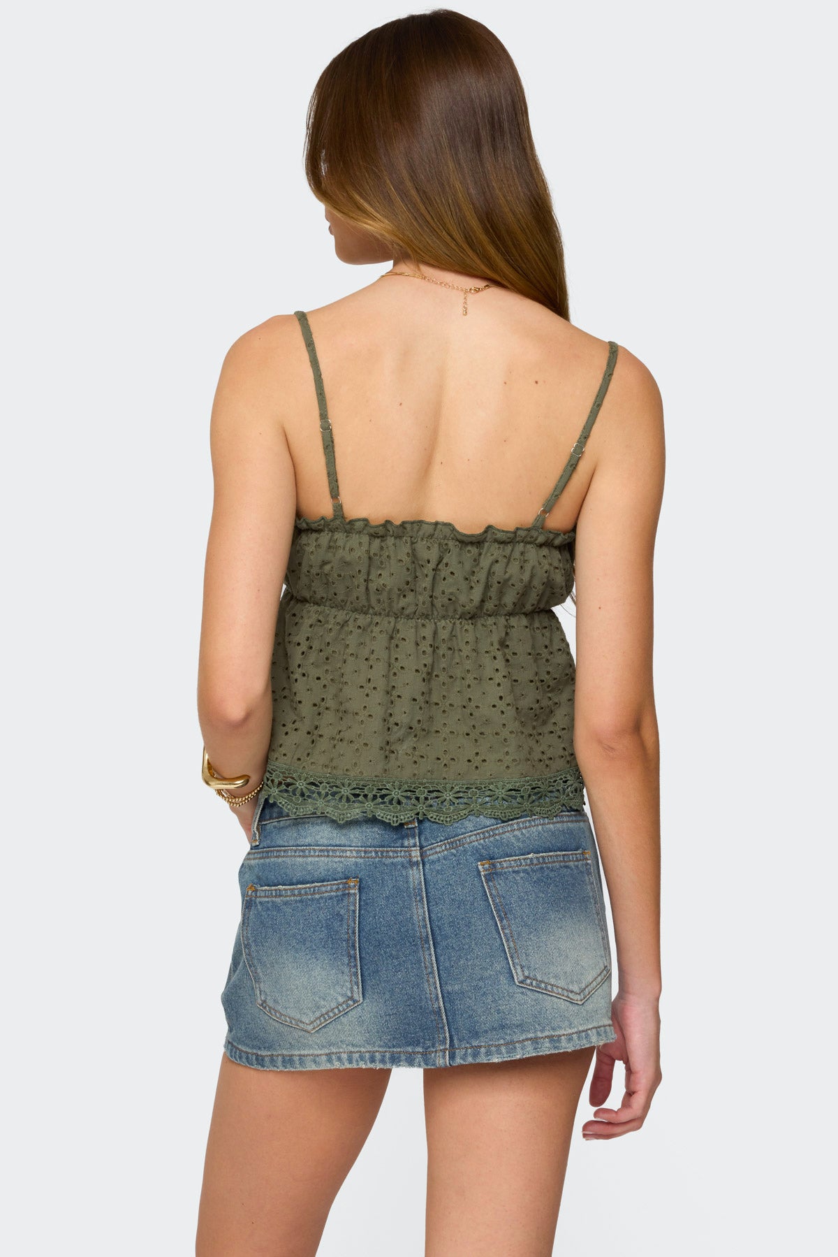 Orian Eyelet Babydoll Tank Top - Image 5