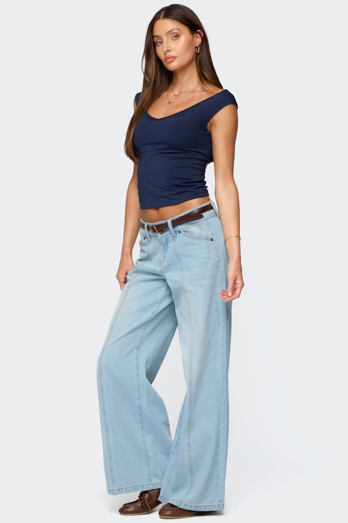 Charlie Panel Stitch Low Rise Jeans - Image 4