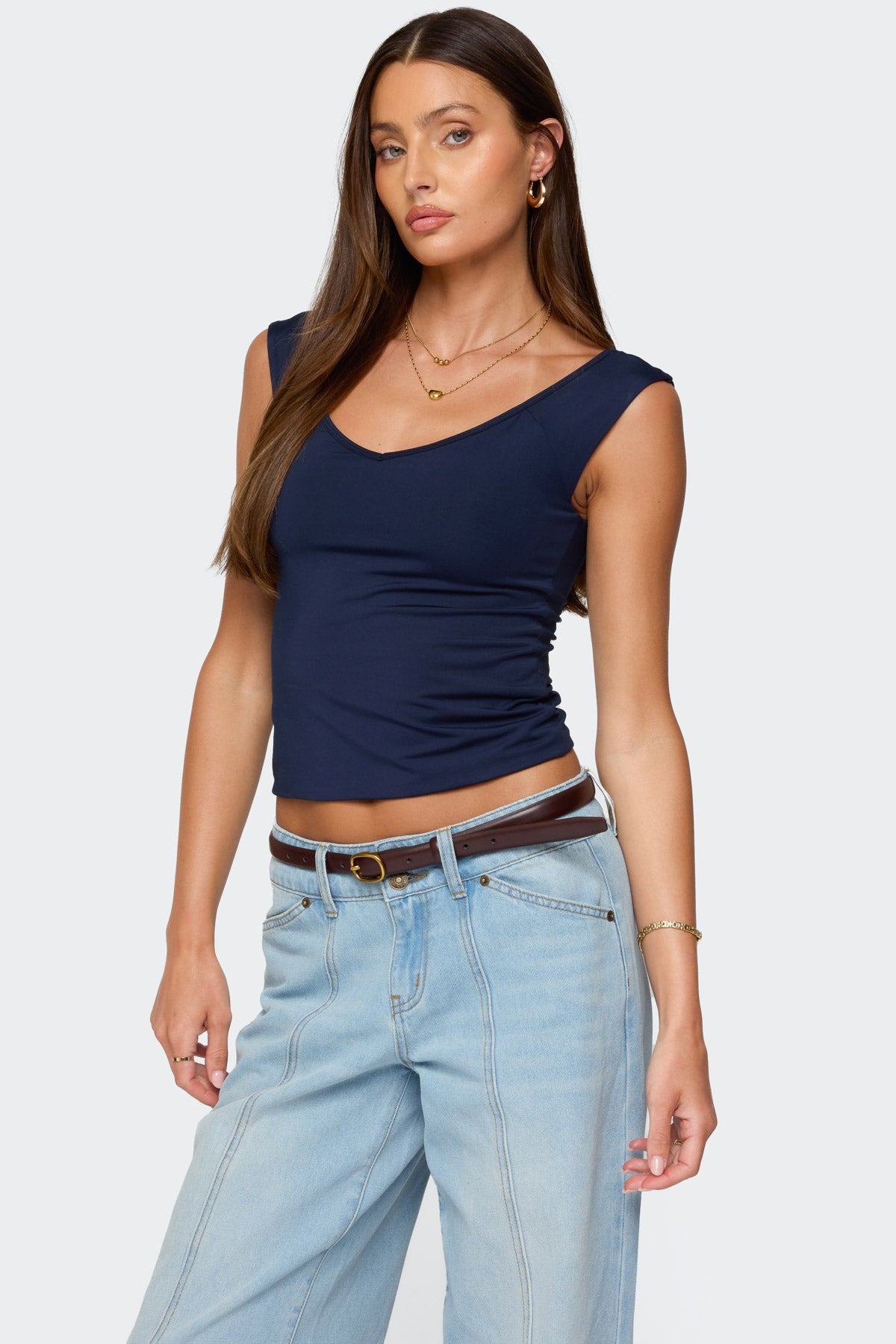 Angeline Wide V Neck Top - Image 3