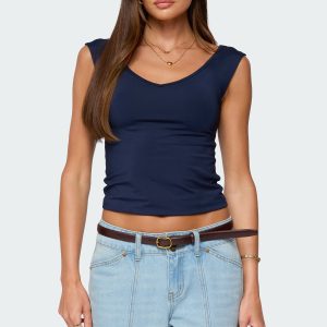 Angeline Wide V Neck Top