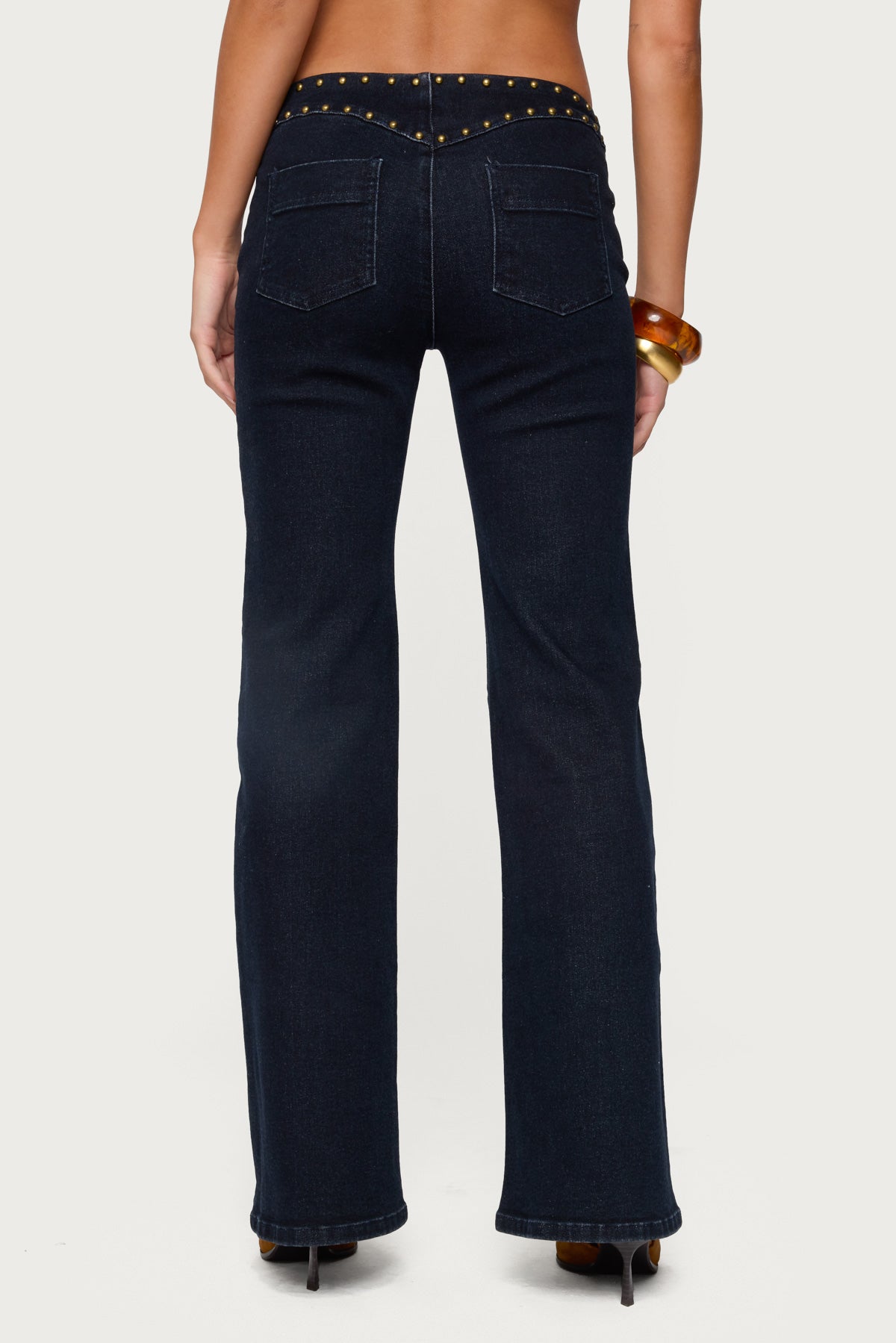 Carys Studded Low Rise Flared Jeans - Image 4