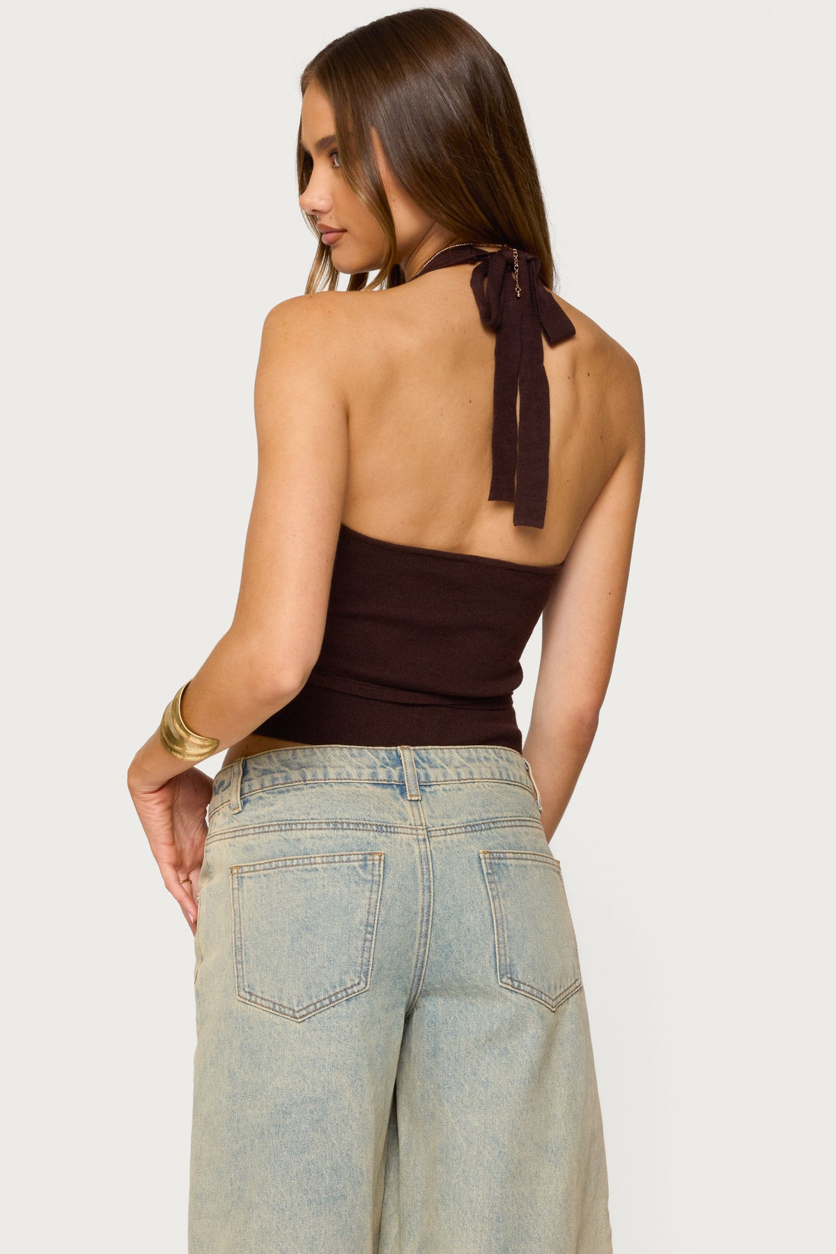 Kez Belted Knit Halter Top - Image 4