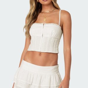 Fluer Linen Look Tank Top