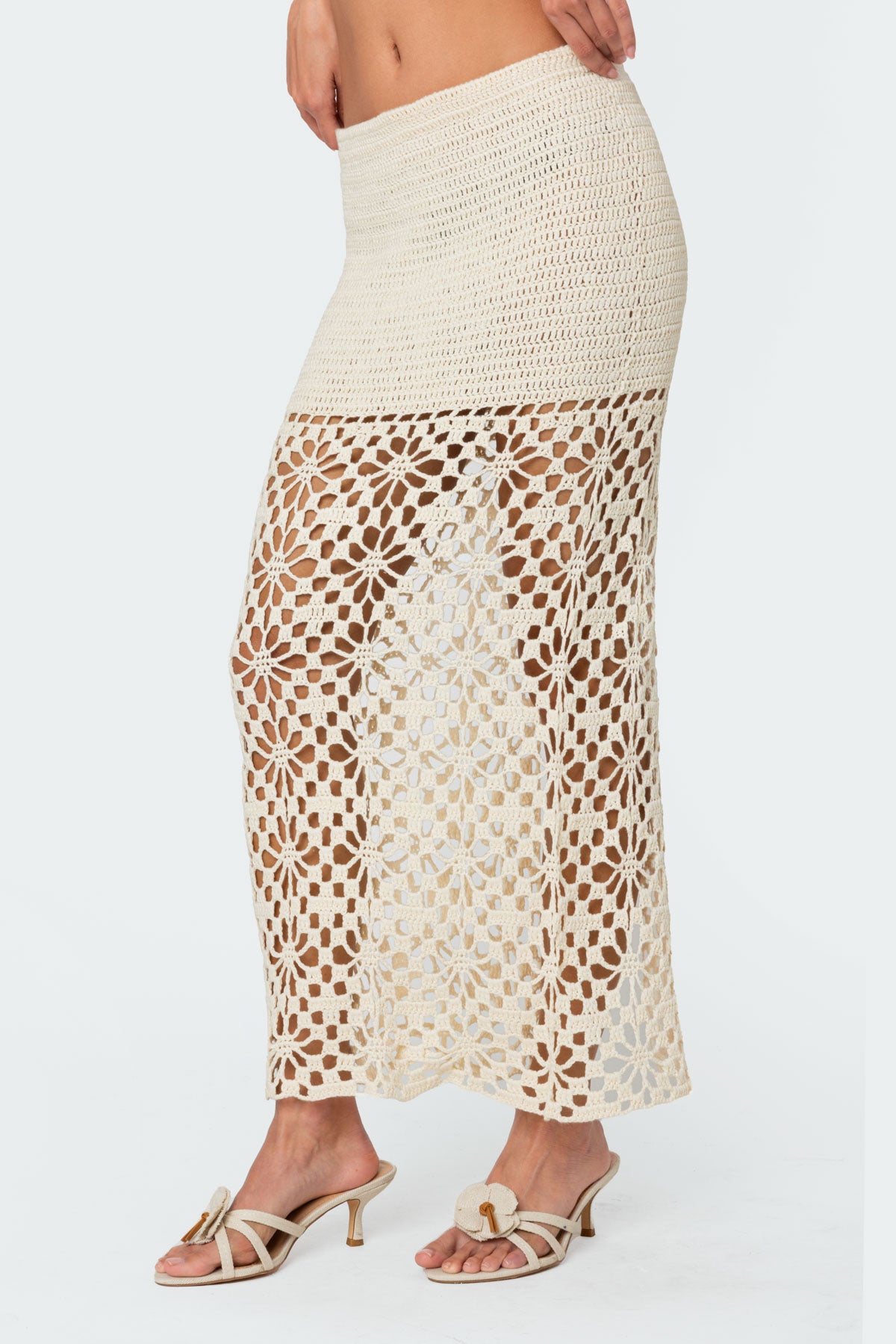 Ida Back Slit Crochet Maxi Skirt - Image 4