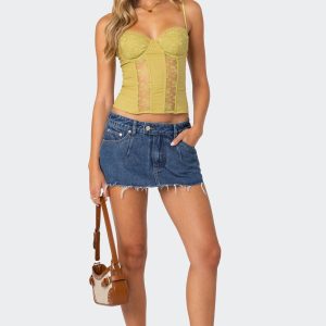 Clementine Low Rise Denim Micro Skort