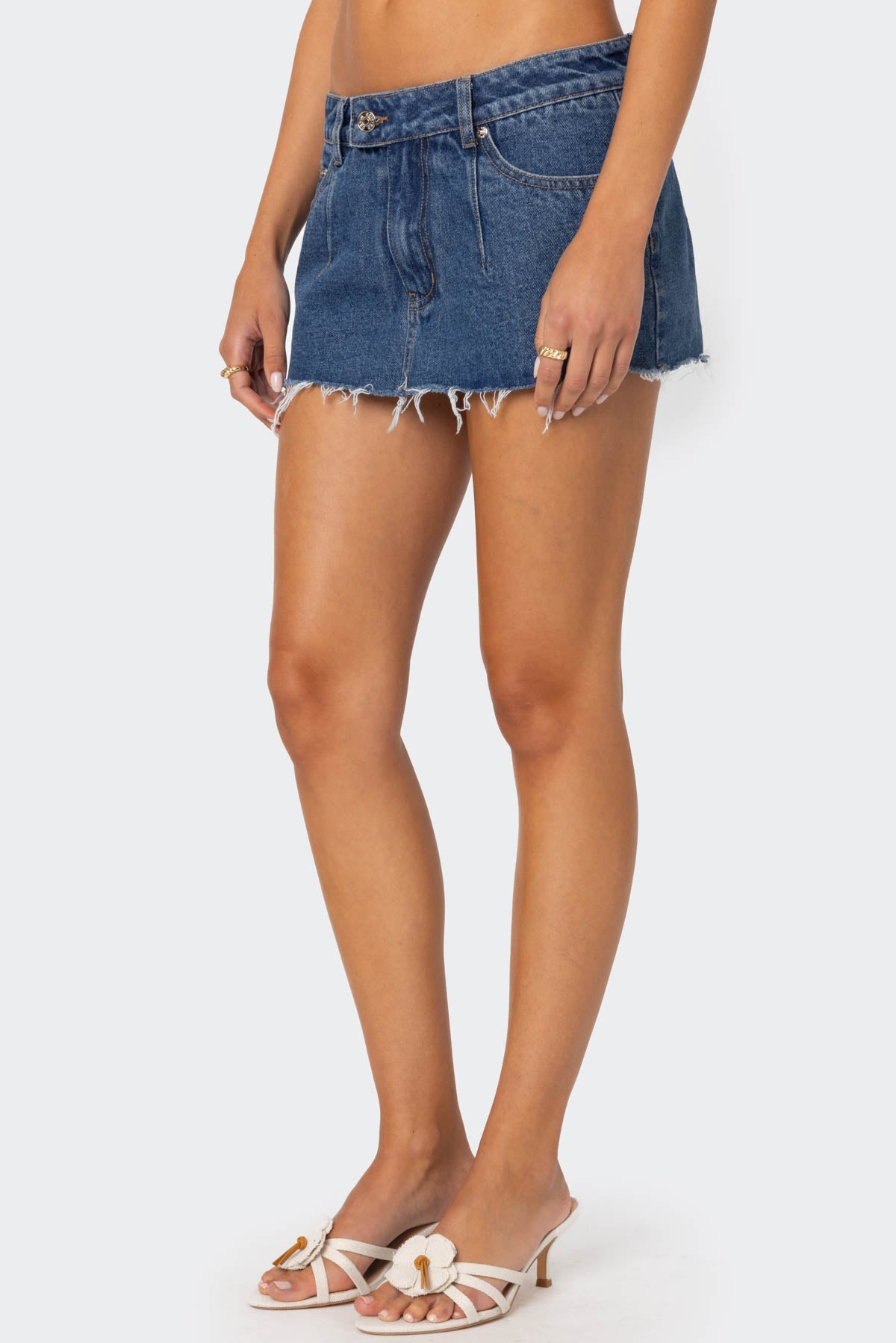 Clementine Low Rise Denim Micro Skort - Image 4