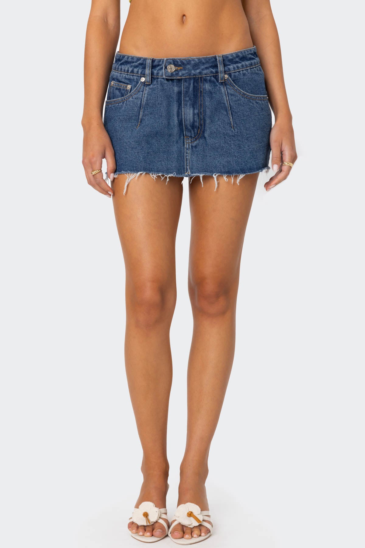 Clementine Low Rise Denim Micro Skort - Image 2