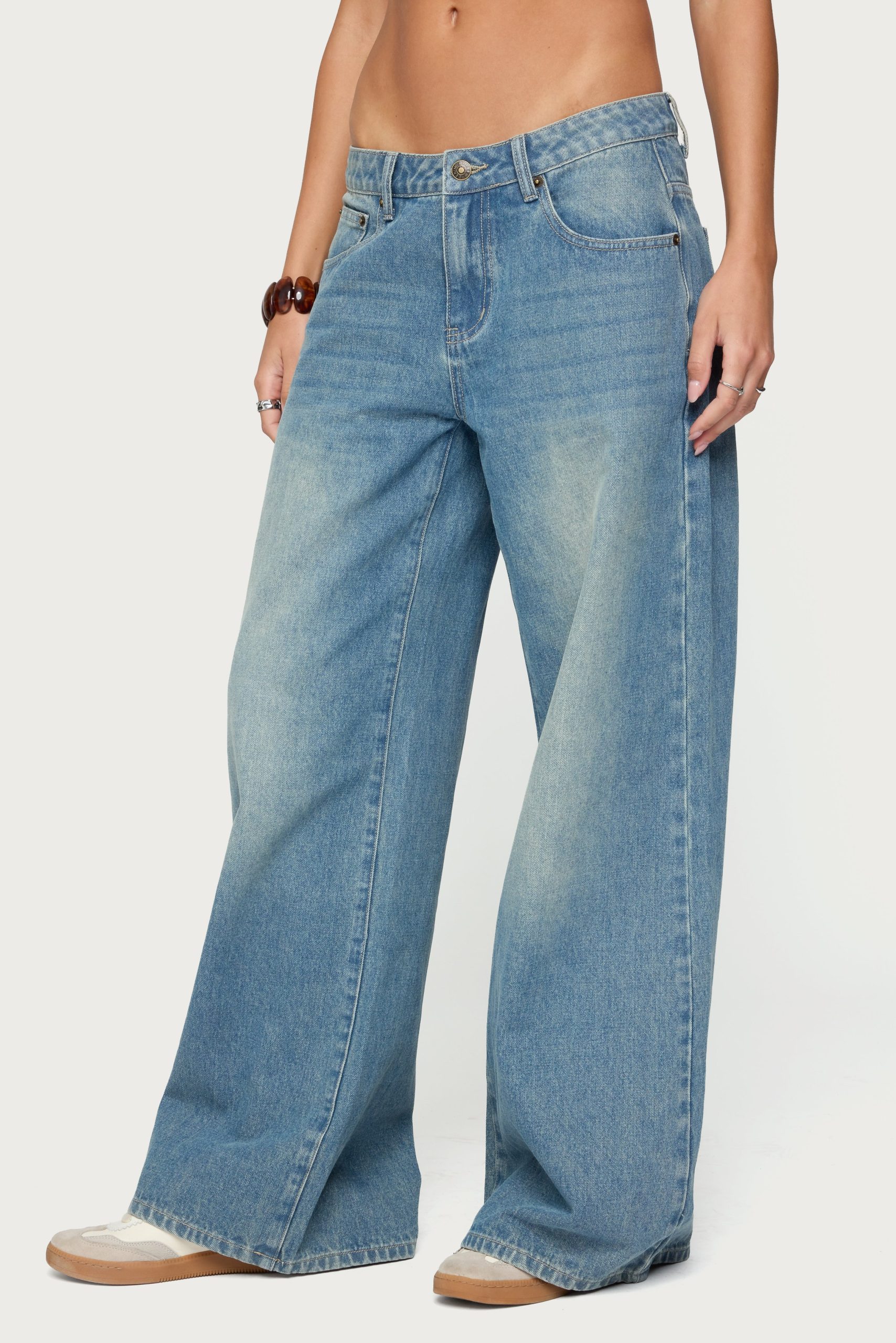 Graphic Vintage Washed Low Rise Jeans - Image 3
