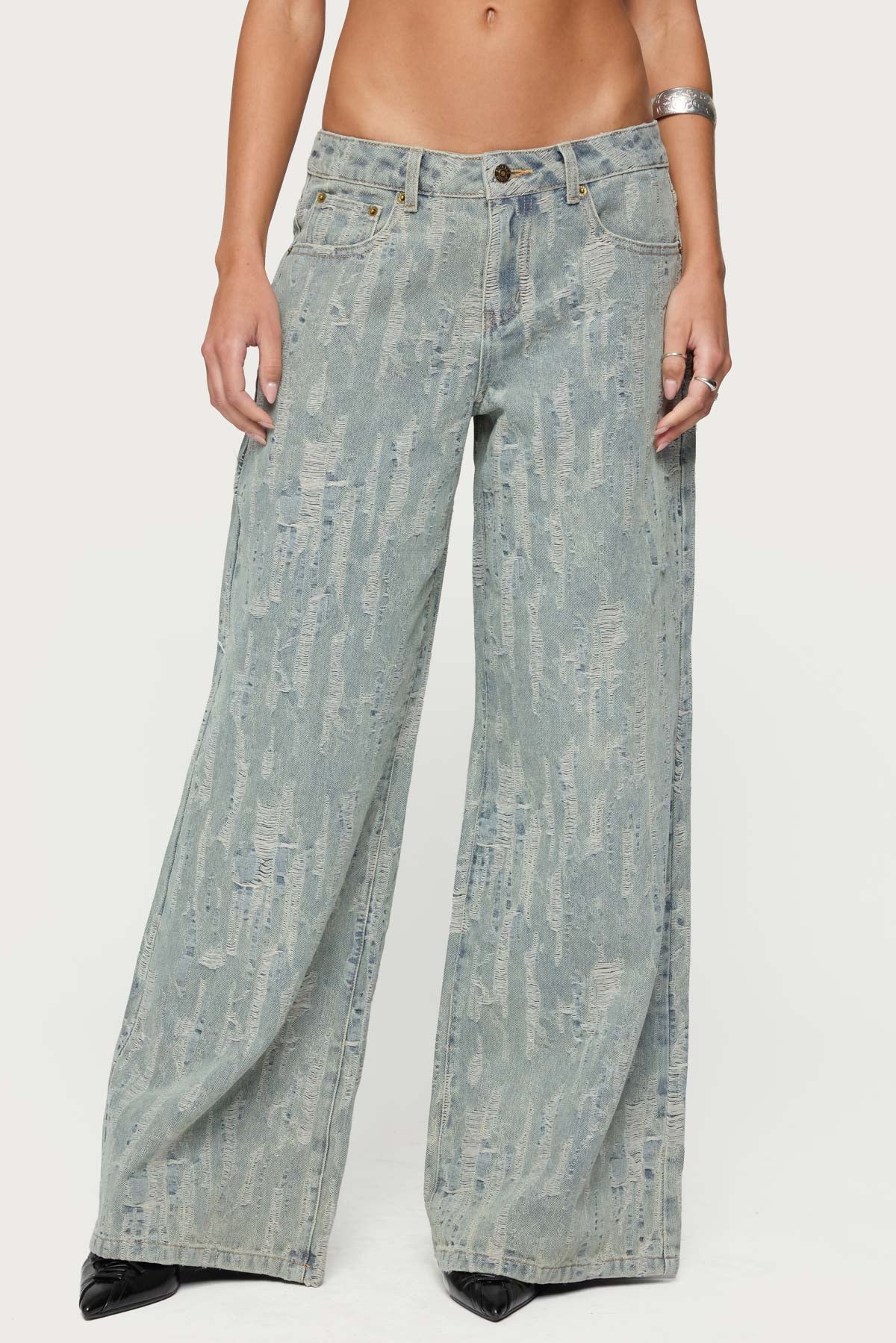 Blaze Distressed Low Rise Jeans - Image 2