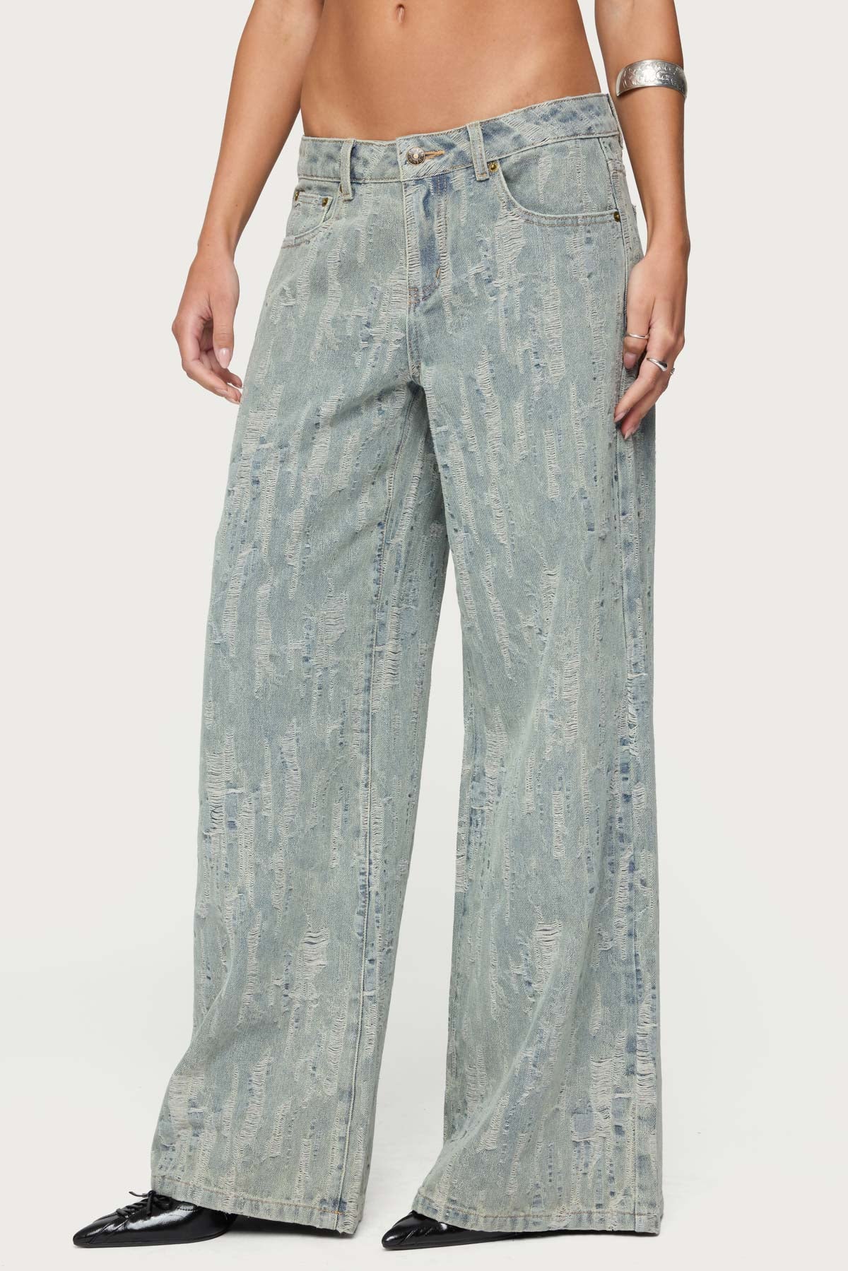 Blaze Distressed Low Rise Jeans - Image 4