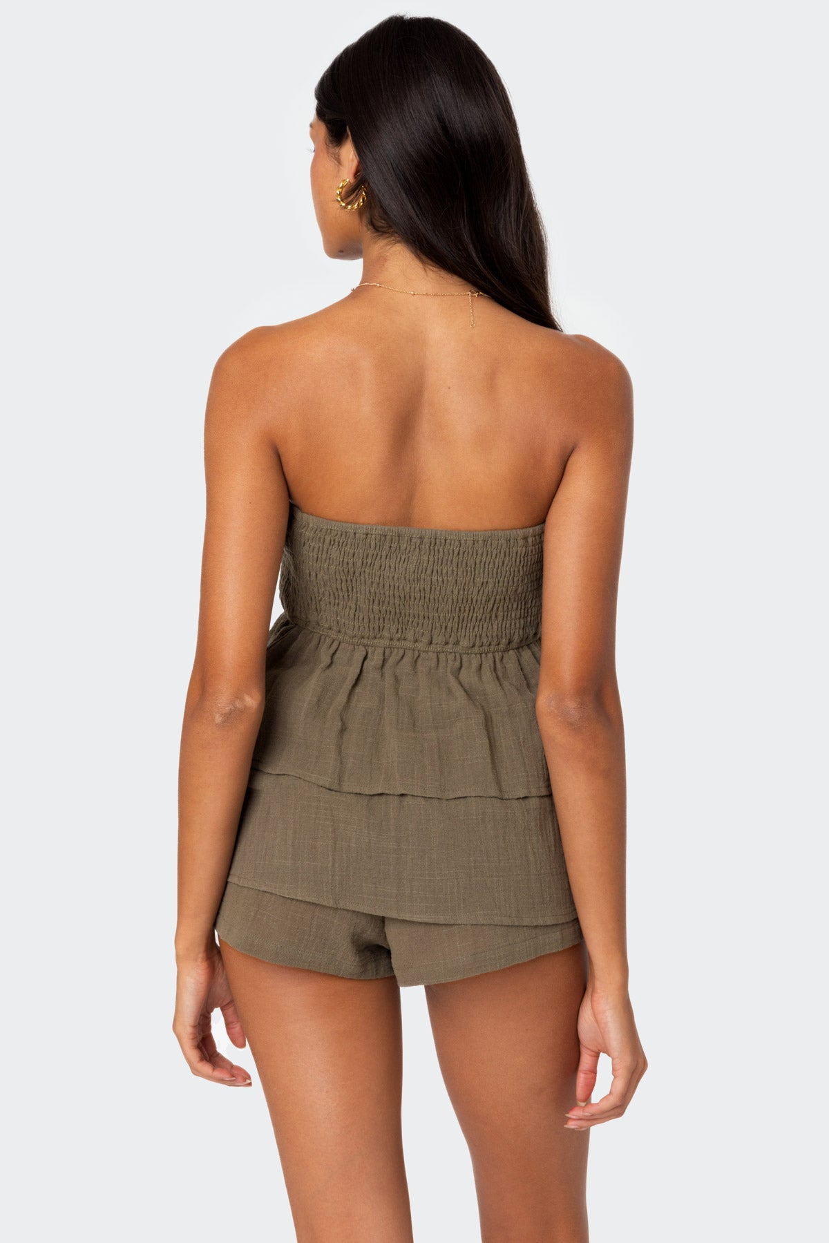 Harleigh Ruffled Linen Look Tube Top - Image 5