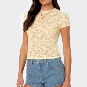 Kaori Sheer Lace T Shirt