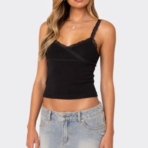 Amilia Lace Trim Tank Top