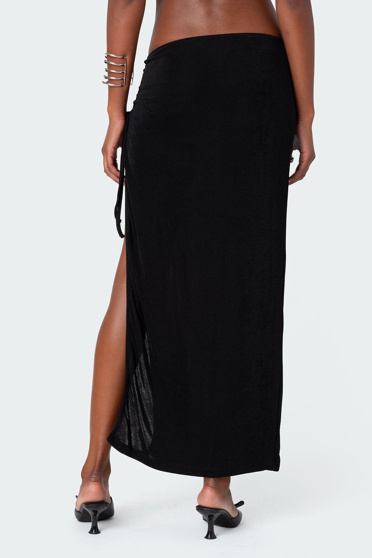 Goldie Slitted Drawstring Maxi Skirt - Image 5