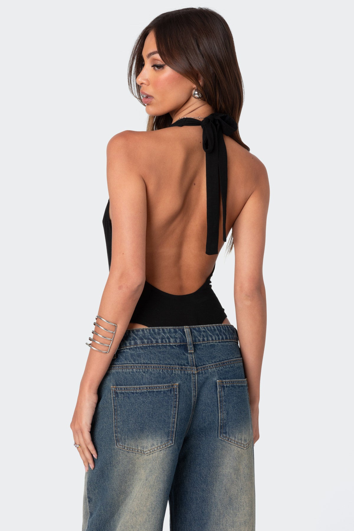 Deep V Backless Bodysuit - Image 4