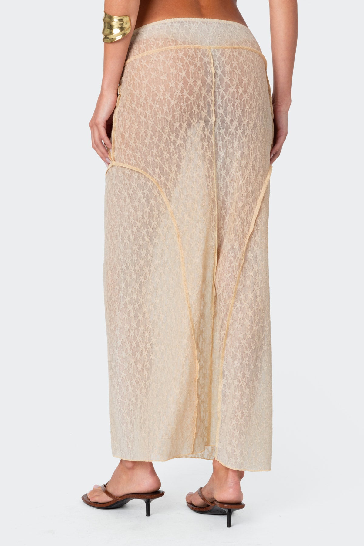 Inside Out Sheer Lace Maxi Skirt - Image 5