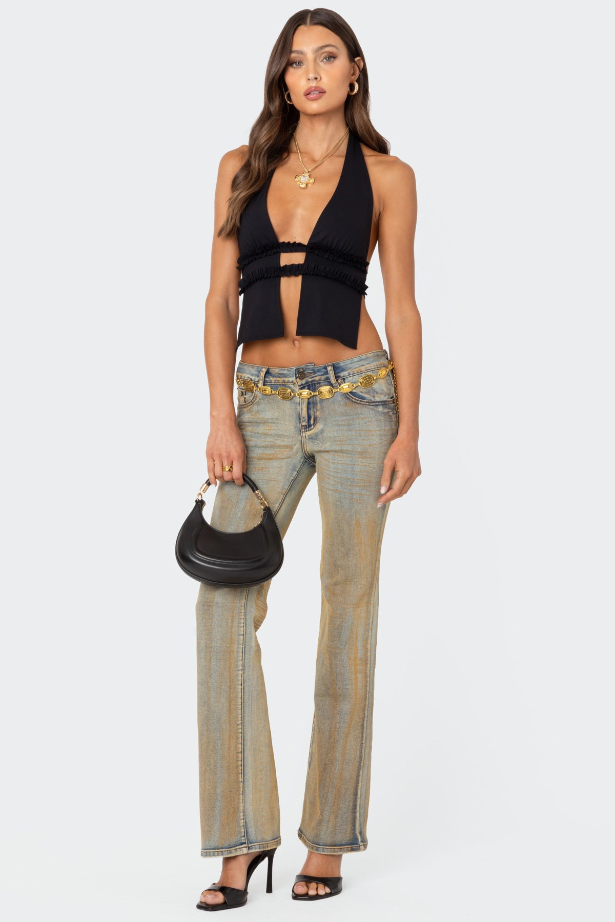 Luma Split Front Backless Halter Top - Image 5