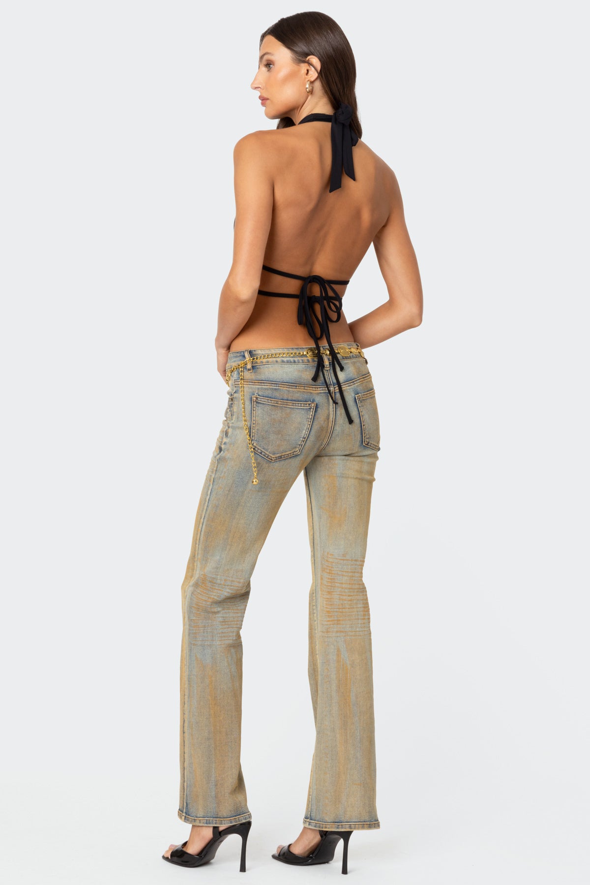 Luma Split Front Backless Halter Top - Image 2