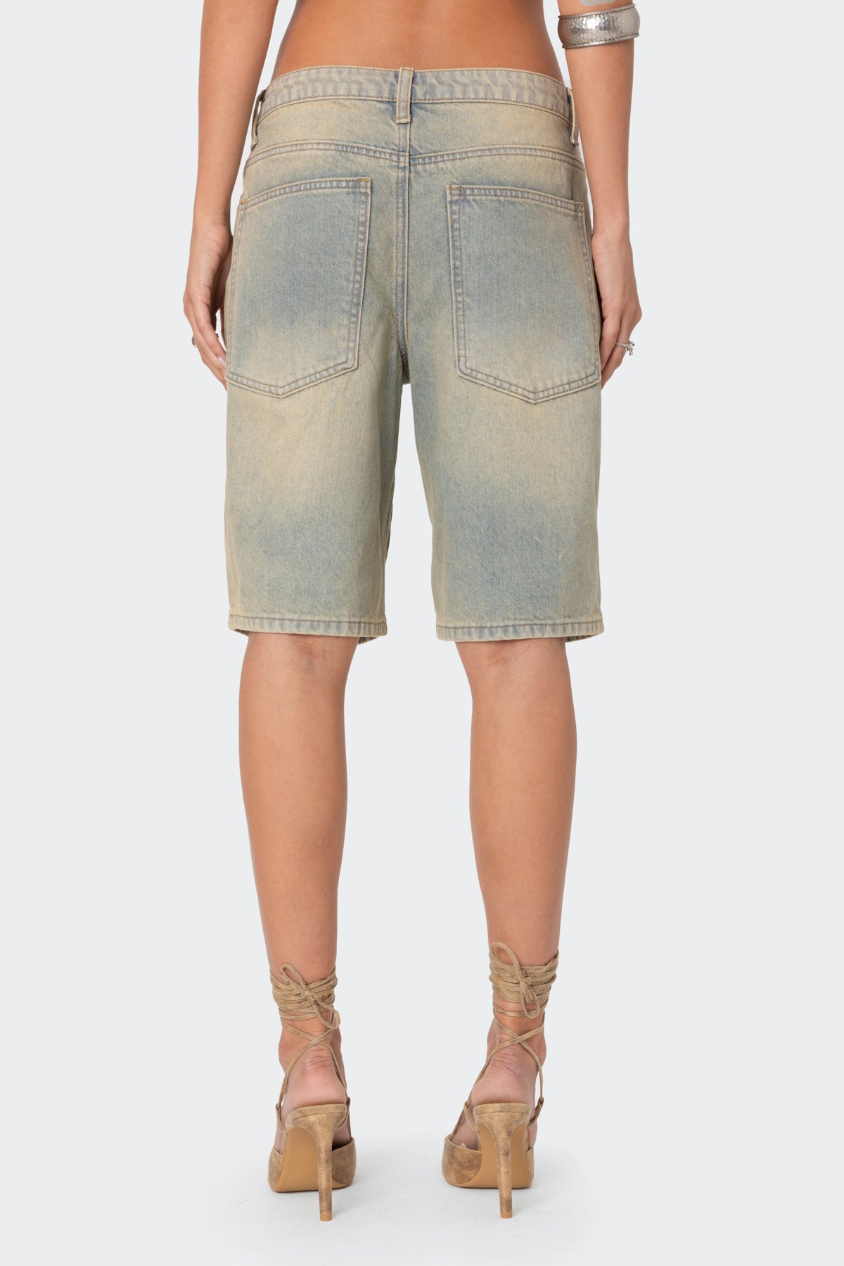 Shira Washed Denim Bermuda Shorts - Image 5