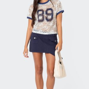 Asymmetric Pocket Mini Skirt