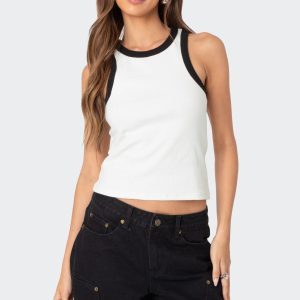 Wes Contrast Ribbed Tank Top
