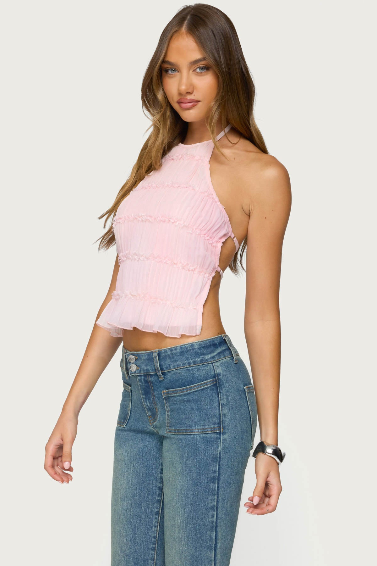 Amit Tiered Chiffon Halter Top - Image 5