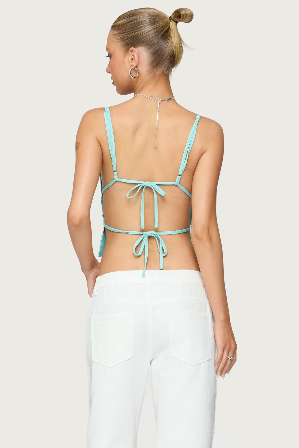 Pia Sequin Floral Backless Top - Image 5