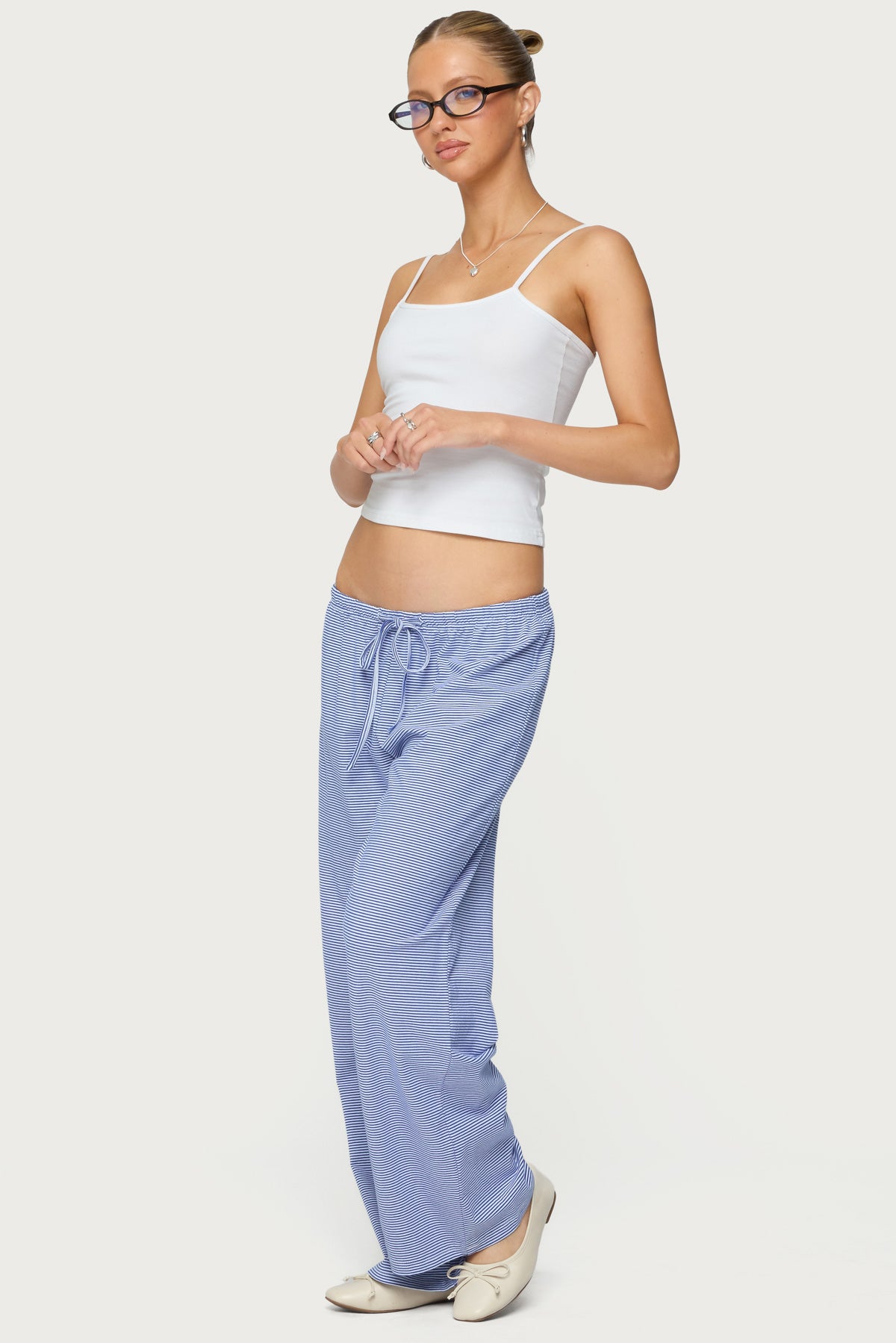 Petite Olivia Striped Loose Fit Pants - Image 3