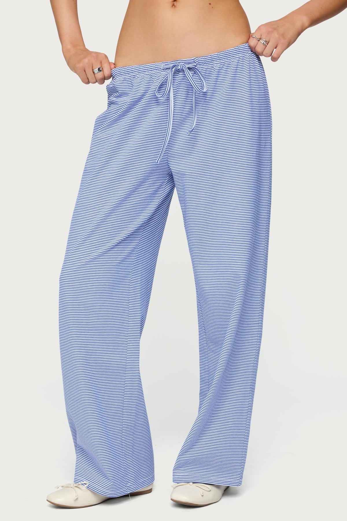 Petite Olivia Striped Loose Fit Pants - Image 4