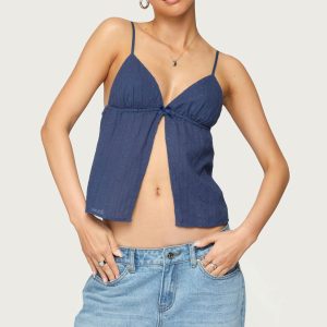 Otis Eyelet Split Front Tank Top