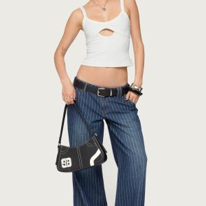 Petite Cory Striped Low Rise Jeans