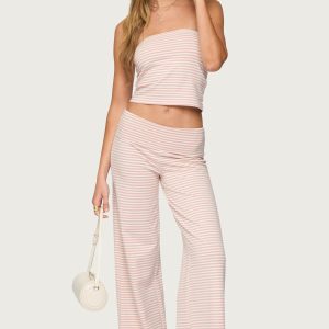 Lilah Striped Fold Over Pants