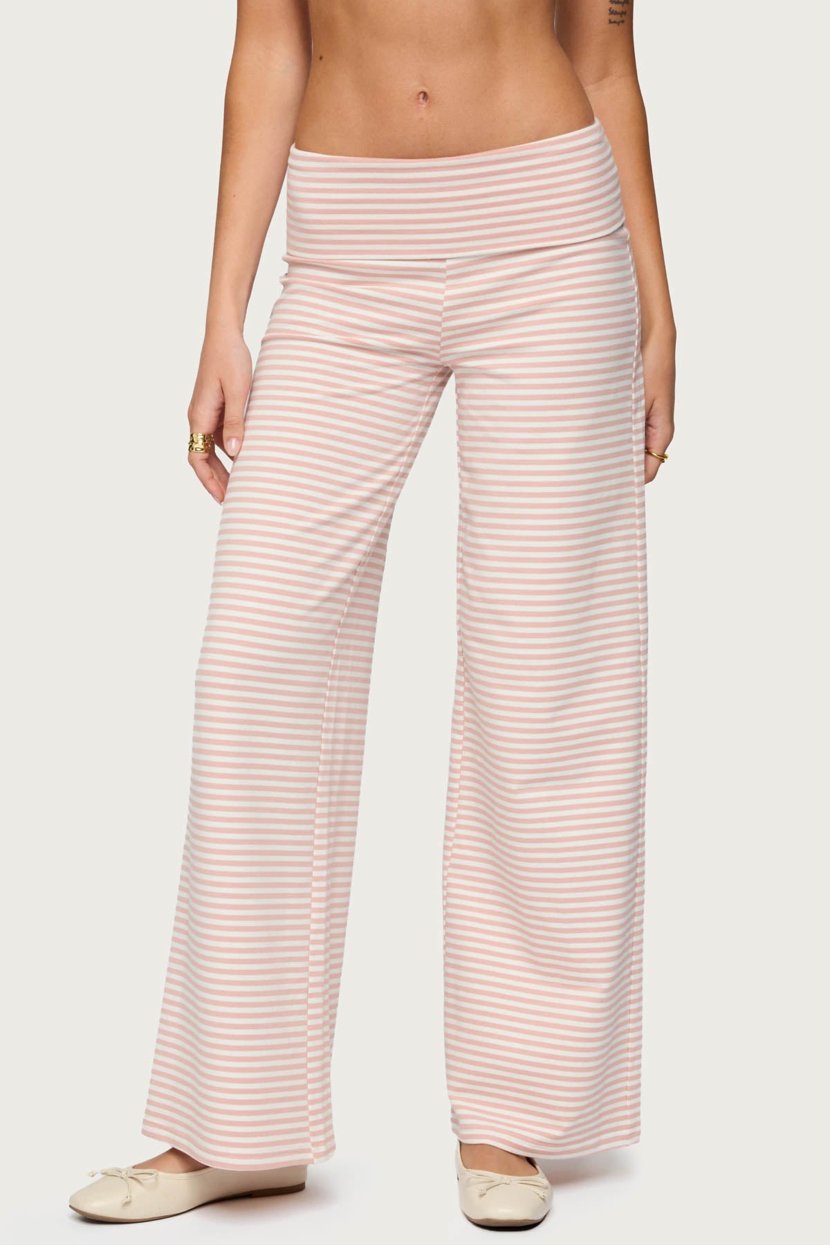 Lilah Striped Fold Over Pants - Image 2