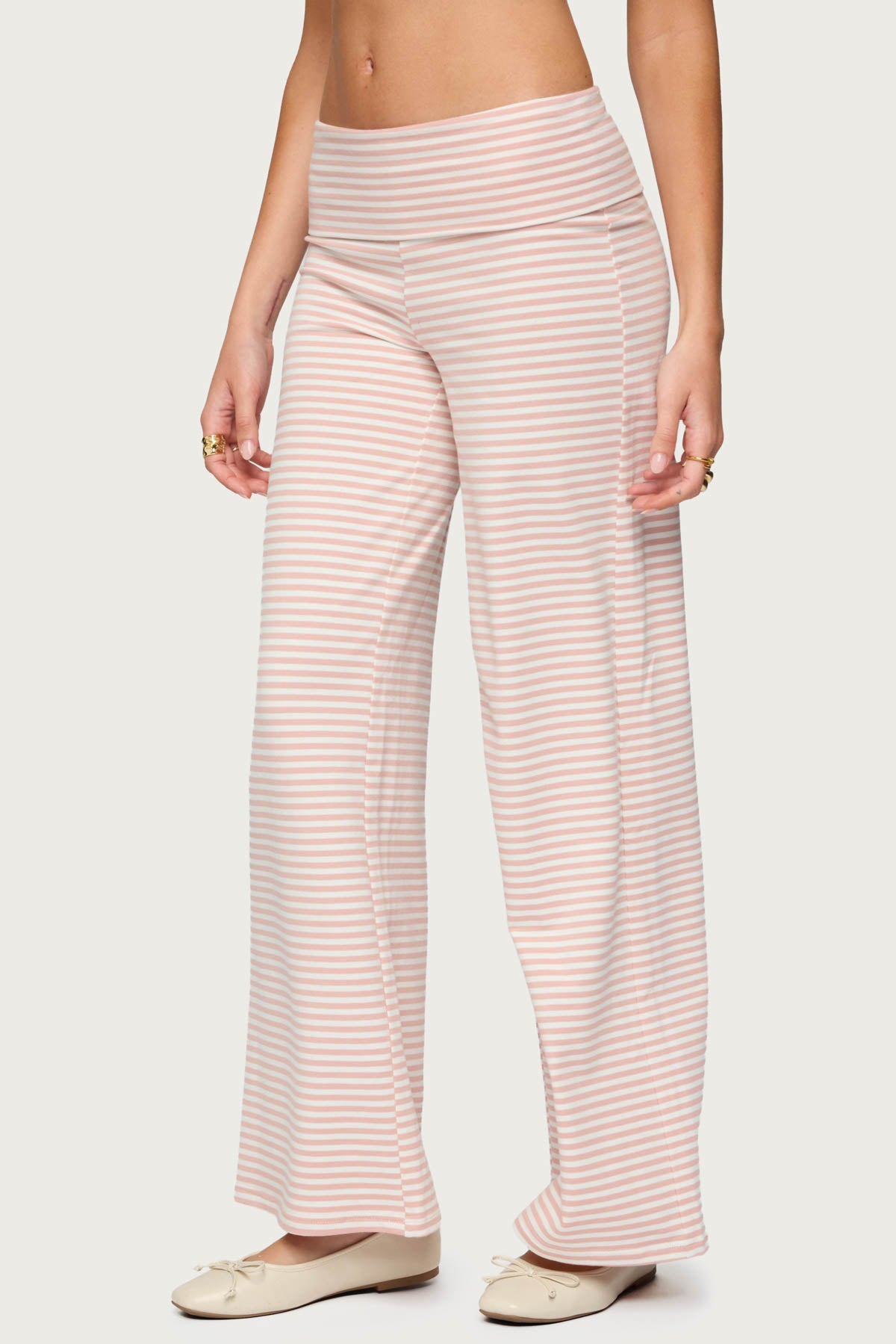 Lilah Striped Fold Over Pants - Image 4