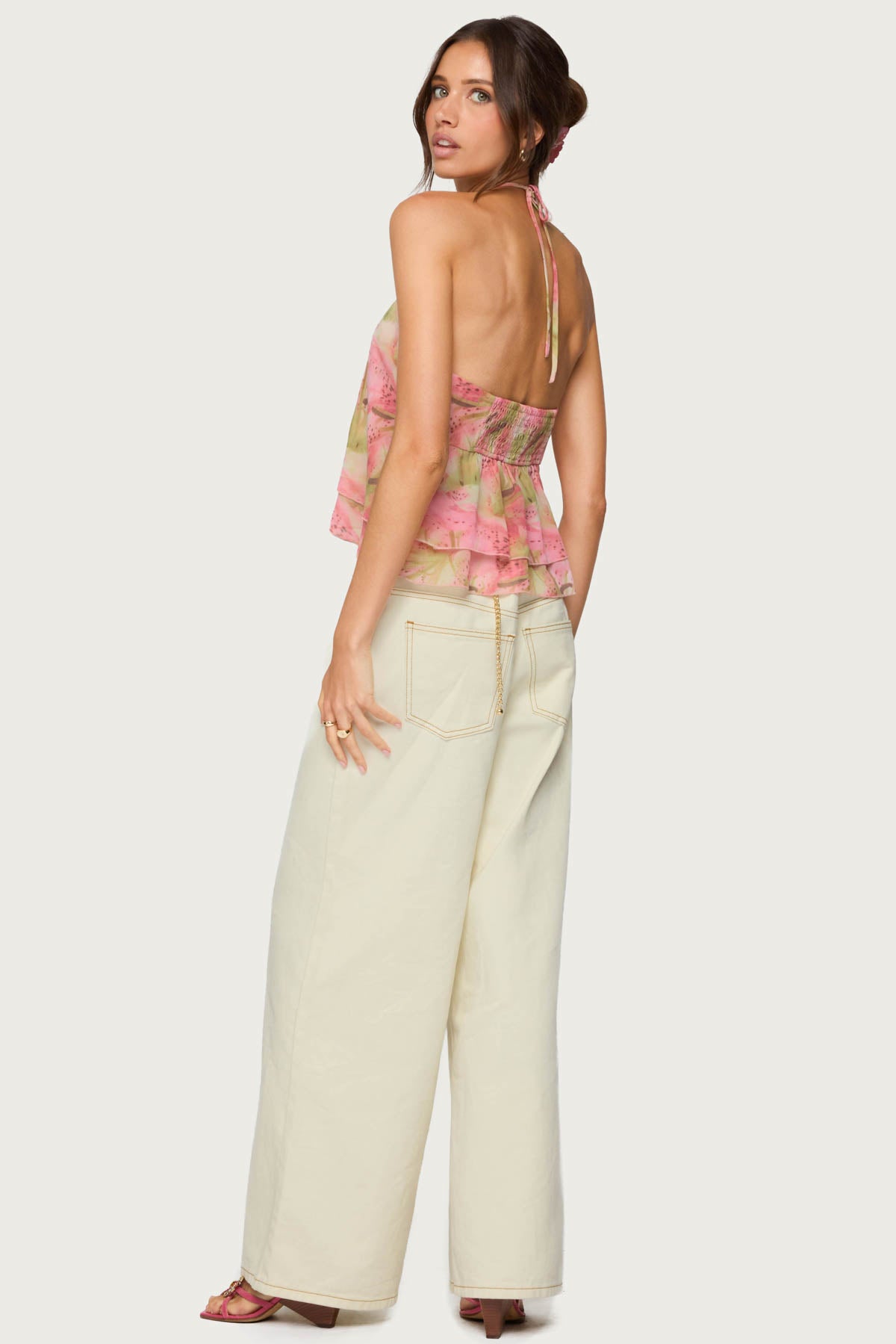 Dragon Lily Layered Chiffon Halter top - Image 2