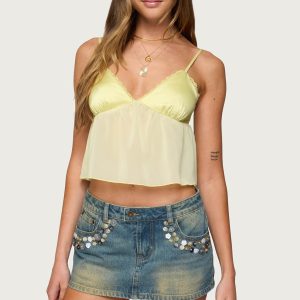 Krisa Sheer Chiffon Babydoll Top