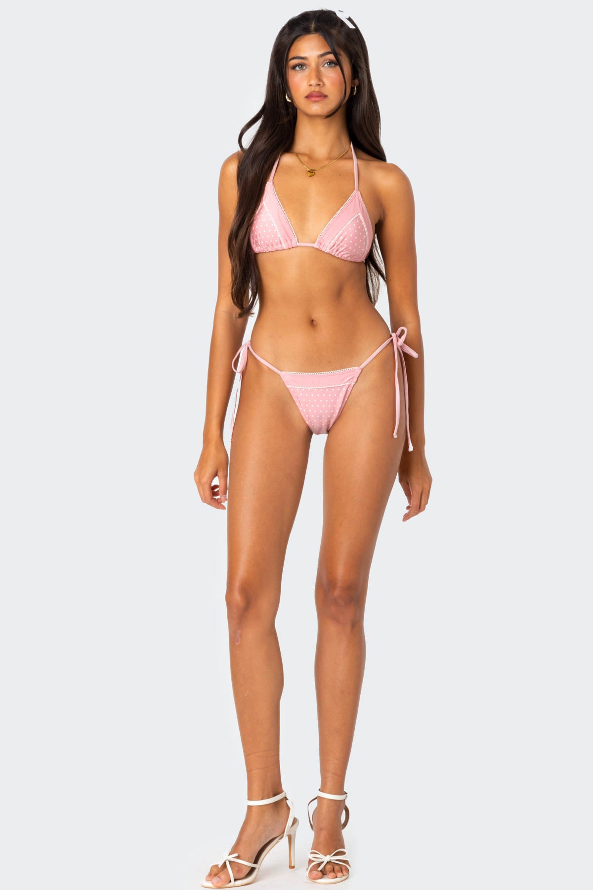 Contrast Polka Dot String Bikini Bottom - Image 3