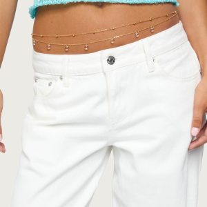 Gem & Bead Double Belly Chain