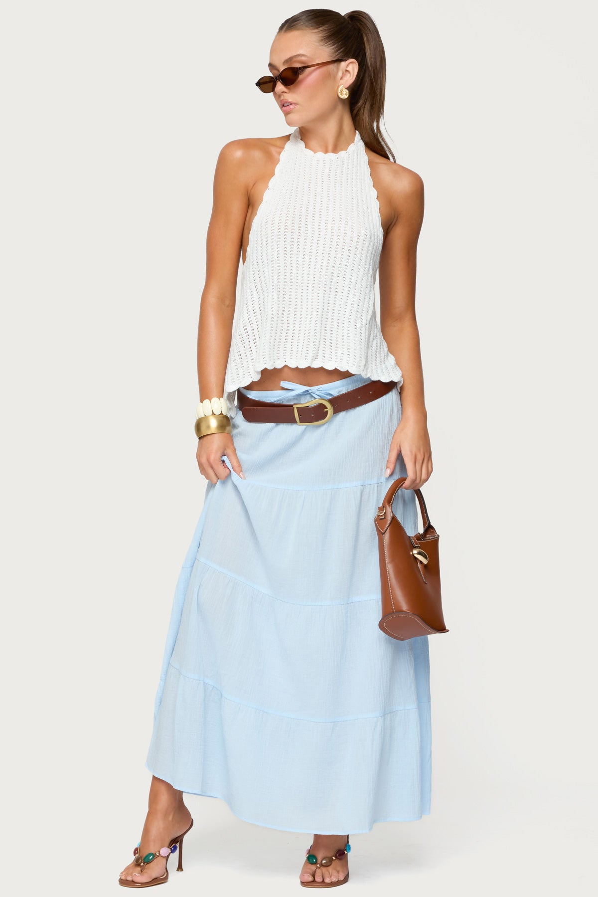 Ivey Backless Crochet Halter Top - Image 2