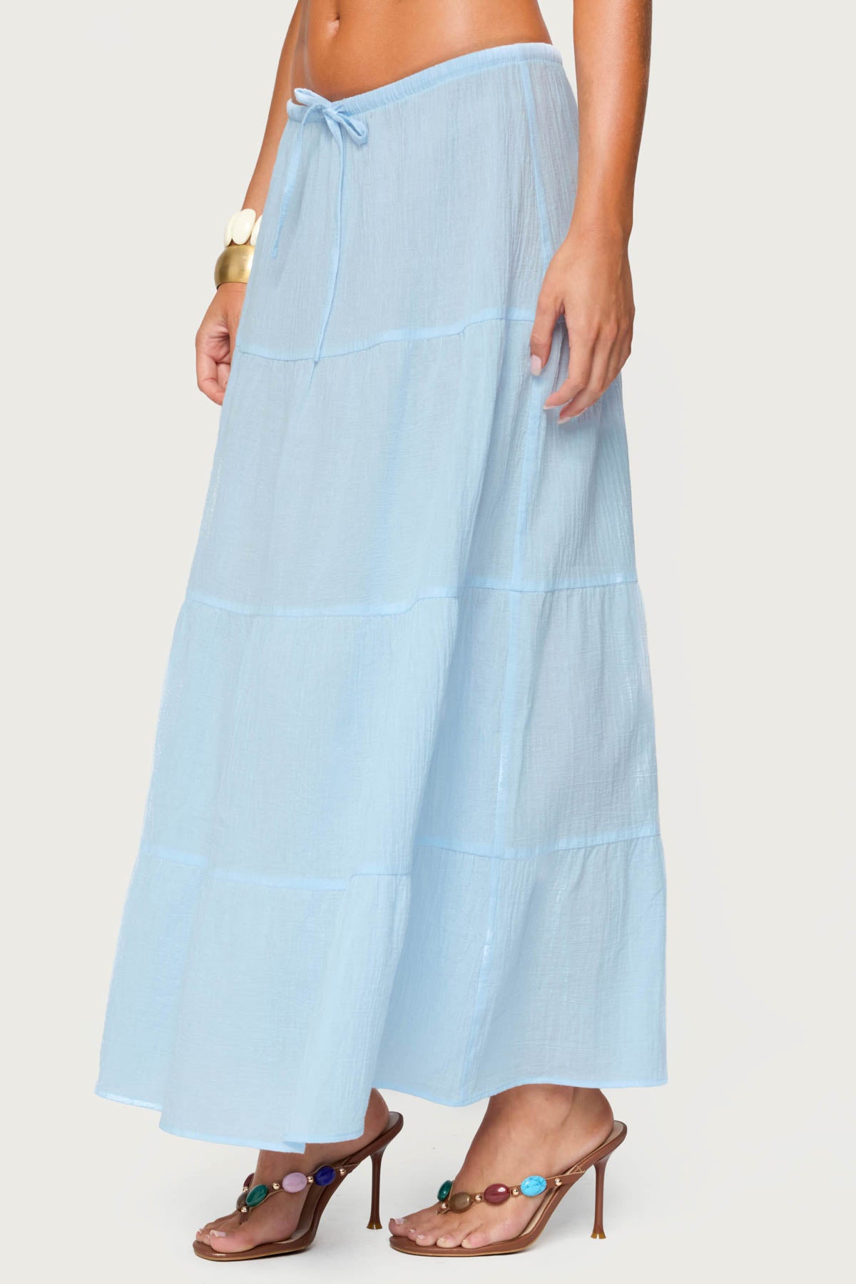 Kaila Cotton Tiered Maxi Skirt - Image 4