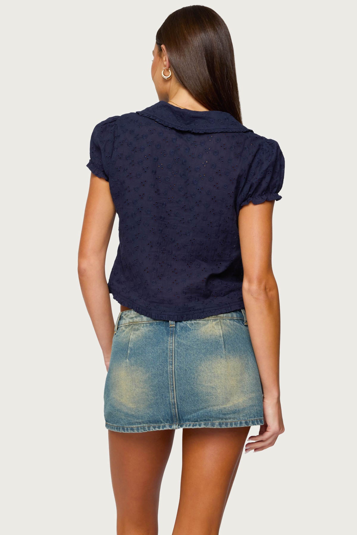 Lanie Eyelet Tailored Button Up Shirt - Image 4